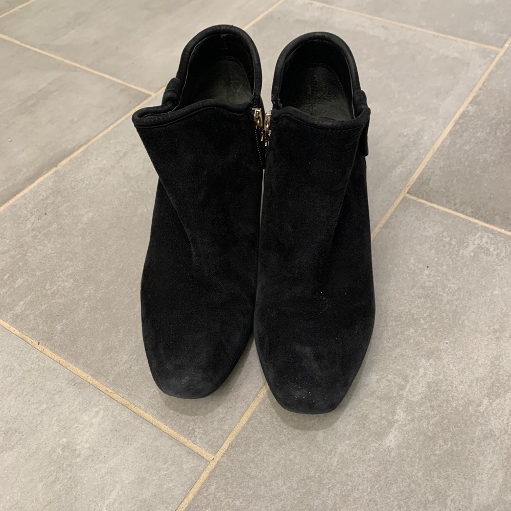 Ivanka Trump black suede booties